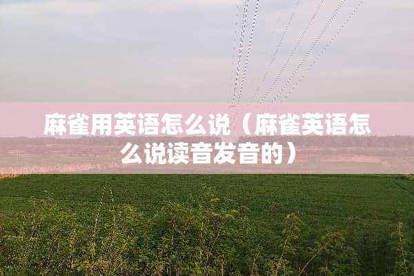 麻雀用英语怎么说（麻雀英语怎么说读音发音的）