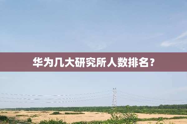 华为几大研究所人数排名？
