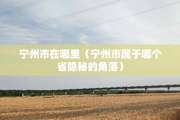 宁州市在哪里（宁州市属于哪个省隐秘的角落）