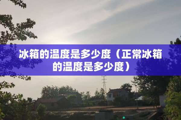 冰箱的温度是多少度（正常冰箱的温度是多少度）