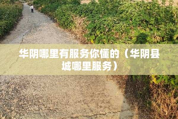 华阴哪里有服务你懂的（华阴县城哪里服务）