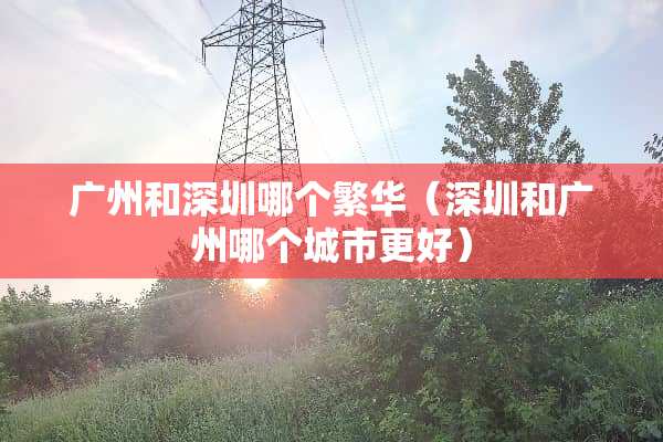 广州和深圳哪个繁华（深圳和广州哪个城市更好）