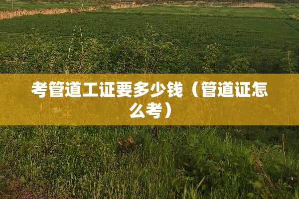考管道工证要多少钱（管道证怎么考）