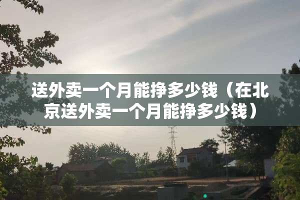 送外卖一个月能挣多少钱（在北京送外卖一个月能挣多少钱）