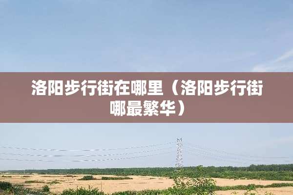 洛阳步行街在哪里（洛阳步行街哪最繁华）