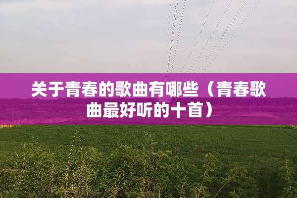 关于青春的歌曲有哪些（青春歌曲最好听的十首）