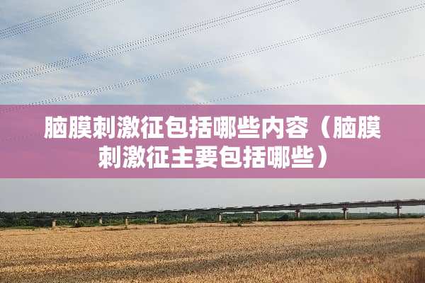 脑膜**征包括哪些内容（脑膜**征主要包括哪些）