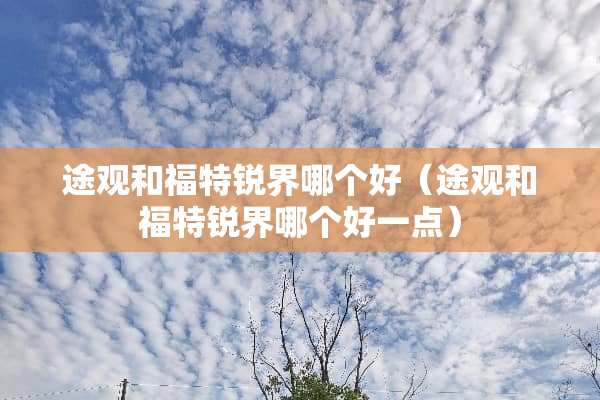 途观和福特锐界哪个好（途观和福特锐界哪个好一点）