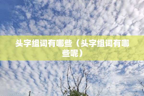 头字组词有哪些（头字组词有哪些呢）