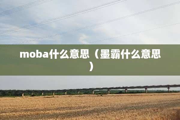 moba什么意思（墨霸什么意思）