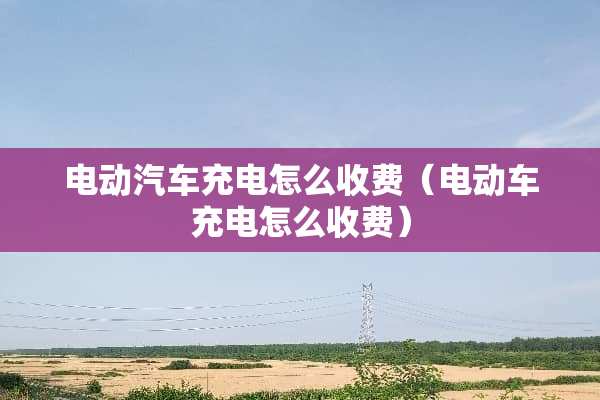 电动汽车充电怎么收费（电动车充电怎么收费）