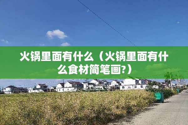 火锅里面有什么（火锅里面有什么食材简笔画?）