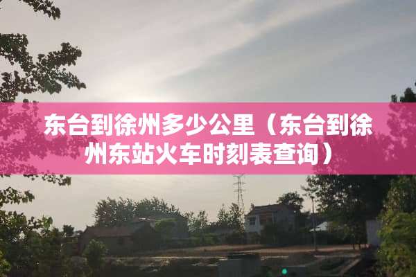 东台到徐州多少公里（东台到徐州东站火车时刻表查询）