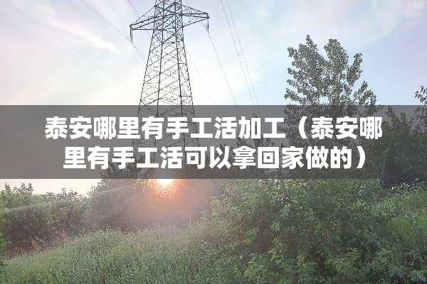 **哪里有手工活加工（**哪里有手工活可以拿回家做的）