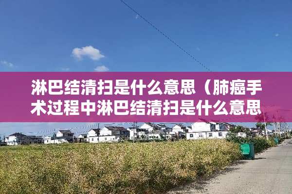 淋巴结清扫是什么意思（肺癌手术过程中淋巴结清扫是什么意思）