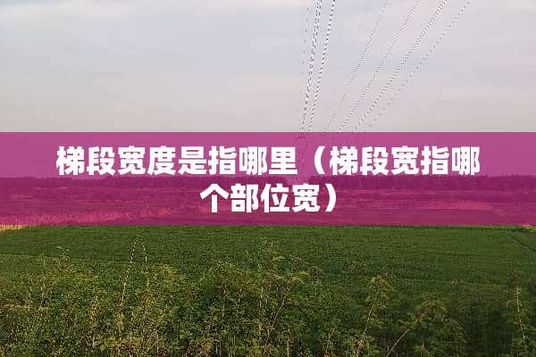 梯段宽度是指哪里（梯段宽指哪个部位宽）