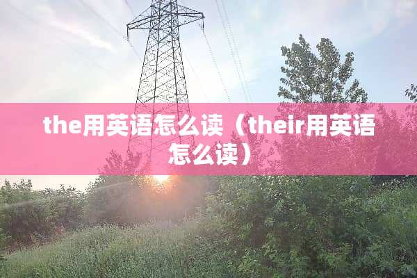 the用英语怎么读（their用英语怎么读）