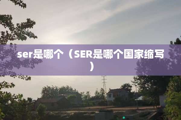 ser是哪个（SER是哪个国家缩写）