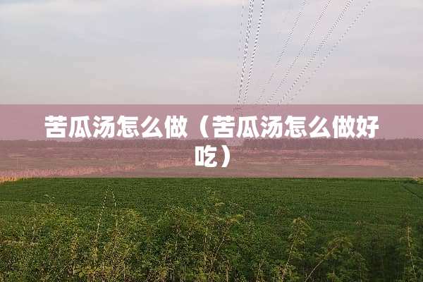 苦瓜汤怎么做（苦瓜汤怎么做好吃）