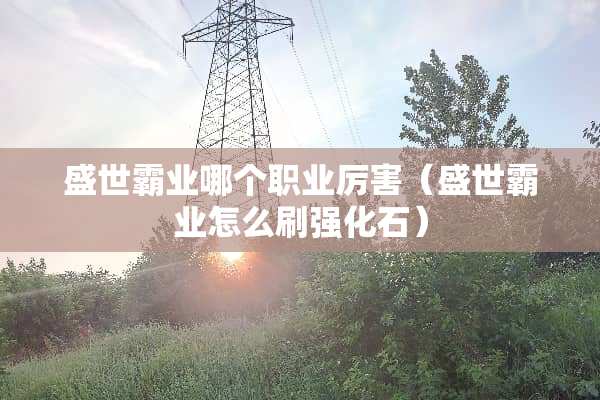 盛世霸业哪个职业厉害（盛世霸业怎么刷强化石）