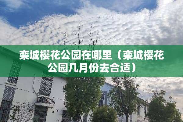 栾城樱花公园在哪里（栾城樱花公园几月份去合适）
