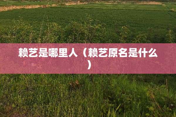 赖艺是哪里人（赖艺原名是什么）