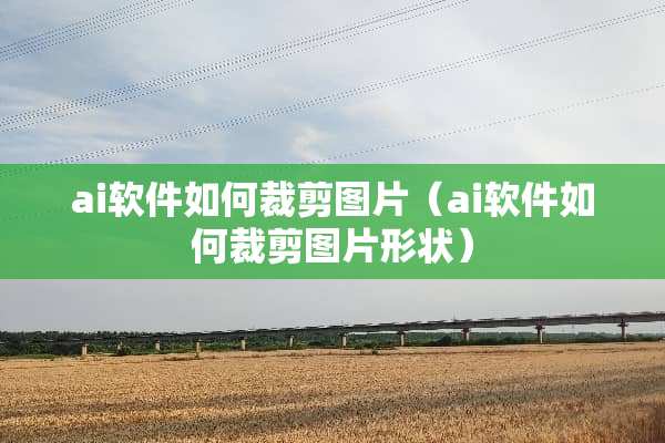 ai软件如何裁剪图片（ai软件如何裁剪图片形状）