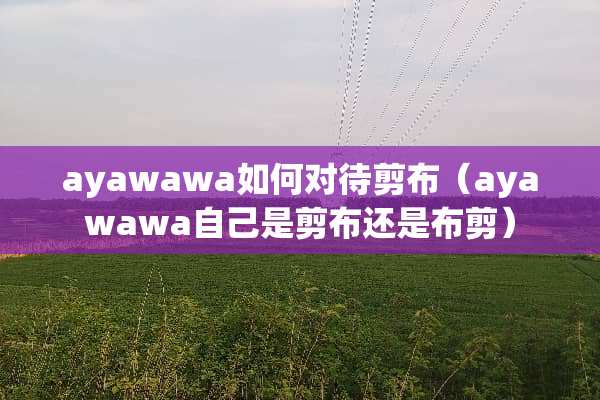 ayawawa如何对待剪布（ayawawa自己是剪布还是布剪）