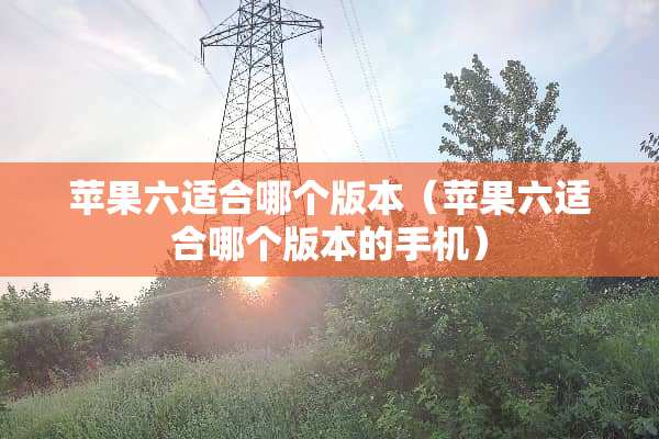 苹果六适合哪个版本（苹果六适合哪个版本的手机）