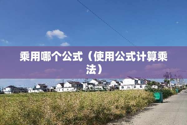 乘用哪个公式（使用公式计算乘法）