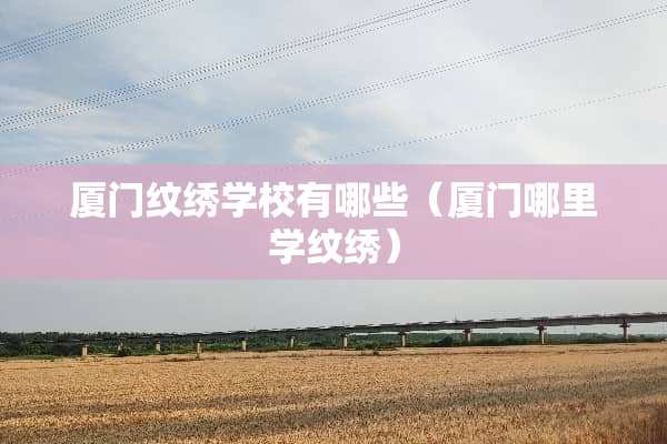厦门纹绣学校有哪些（厦门哪里学纹绣）