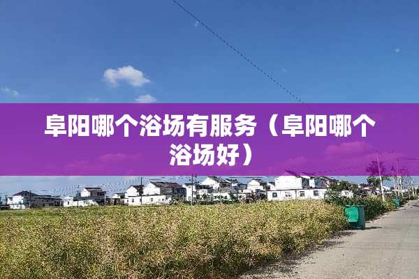 阜阳哪个浴场有服务（阜阳哪个浴场好）