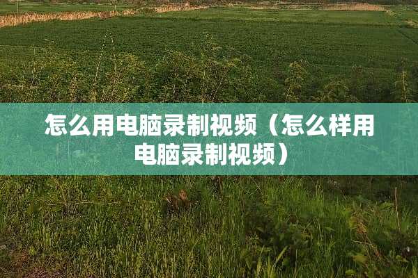 怎么用电脑录制视频（怎么样用电脑录制视频）