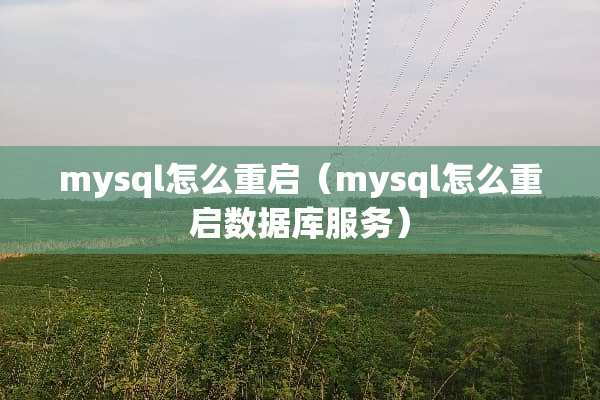 mysql怎么重启（mysql怎么重启数据库服务）