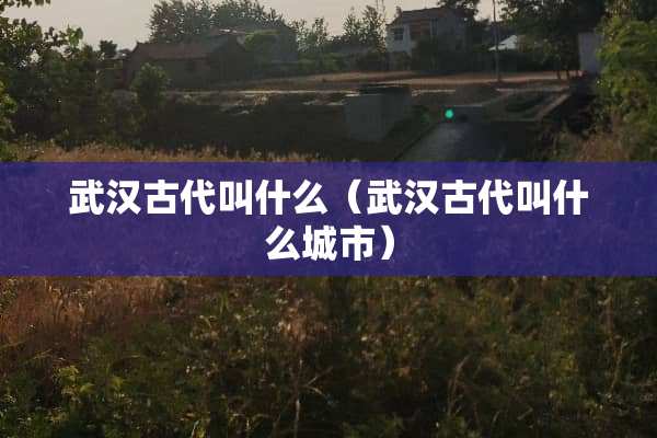 武汉古代叫什么（武汉古代叫什么城市）