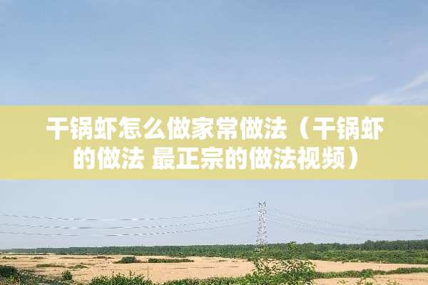 干锅虾怎么做家常做法（干锅虾的做法 最正宗的做法视频）