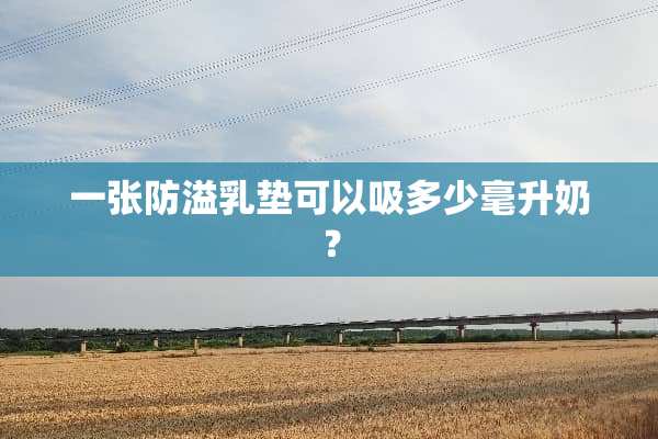 一张防溢*垫可以吸多少毫升奶？