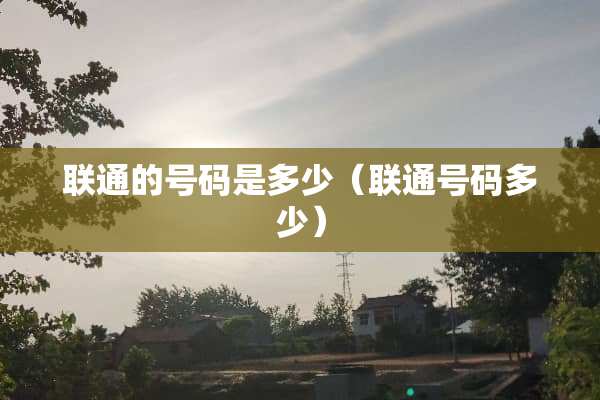联通的号码是多少（联通号码多少）