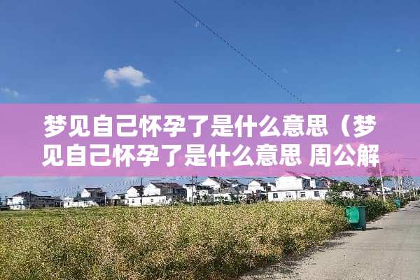 梦见自己怀孕了是什么意思（梦见自己怀孕了是什么意思 周公解梦）