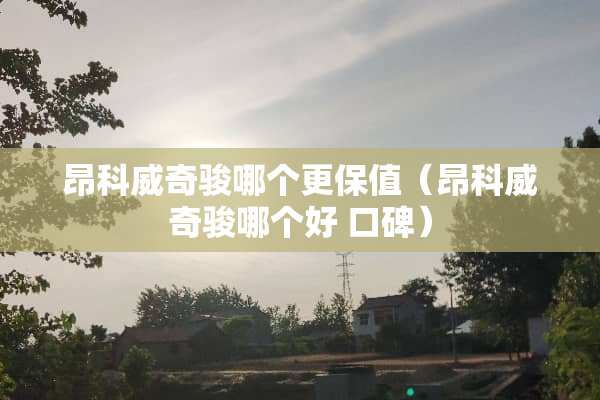 昂科威奇骏哪个更保值（昂科威奇骏哪个好 口碑）