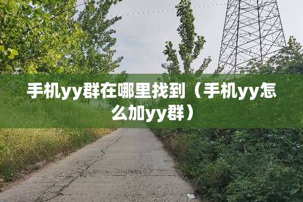手机yy群在***到（手机yy怎么加yy群）