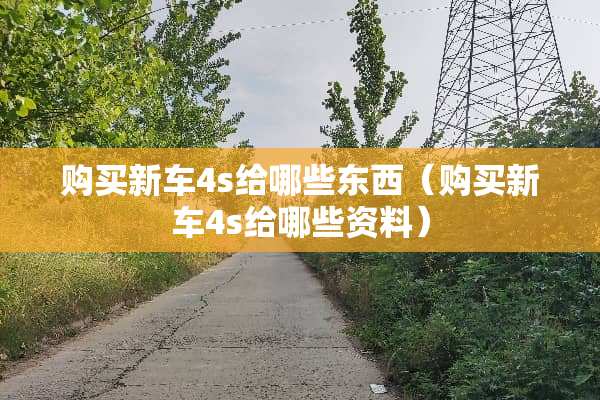 购买新车4s给哪些东西（购买新车4s给哪些资料）