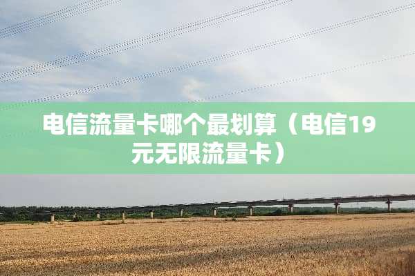 电信流量卡哪个最划算（电信19元无限流量卡）