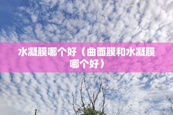 水凝膜哪个好（曲面膜和水凝膜哪个好）