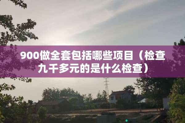 900做全套包括哪些项目（检查九千多元的是什么检查）