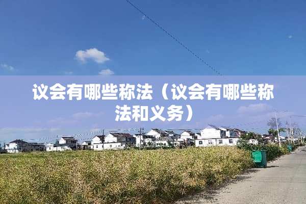 议会有哪些称法（议会有哪些称法和义务）