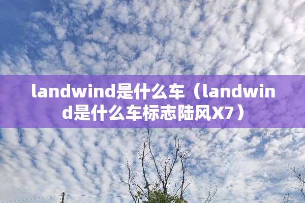 landwind是什么车（landwind是什么车标志陆风X7）
