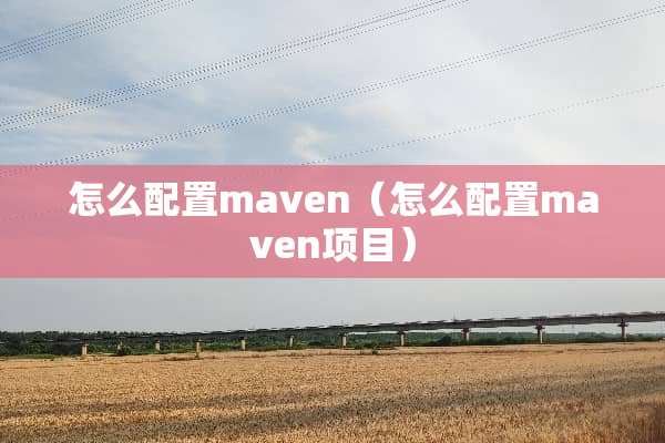 怎么配置maven（怎么配置maven项目）