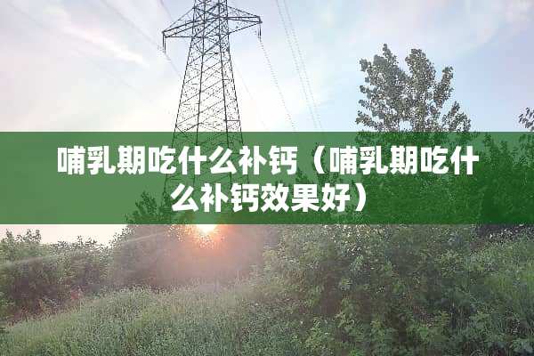 哺*期吃什么补钙（哺*期吃什么补钙效果好）