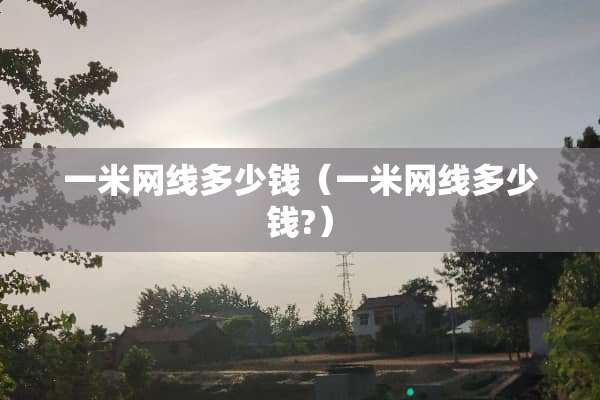 一米网线多少钱（一米网线多少钱?）